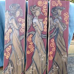 3 X large Greek Goddess originals on hardwood
