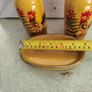 FARMYARD POTTERY , Dishwasher  Saft onlyHand-painted ceramic oil and vinegar cruet set ON HOLDING MATHING SMALL TRAY. Image 6