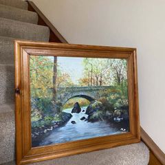 The late Maggie Dobbs, Enniscorthy, Oil on canvas, Bora river, Boradale, Co. Wexford