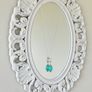 Newbridge Silverware Long Aqua Pendant Necklace + Original Box Image 3
