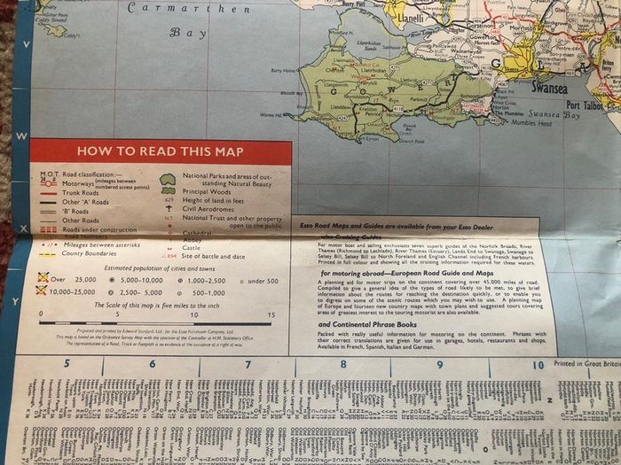 Vintage Esso UK Map & Travel Guides