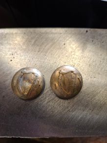 Two Brass Irish volunteers buttons