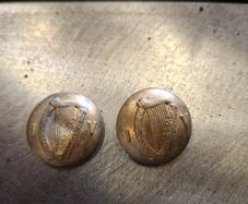 Two Brass Irish volunteers buttons