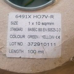 10mm Green Yellow Copper Earth Cable 6491X H07V R