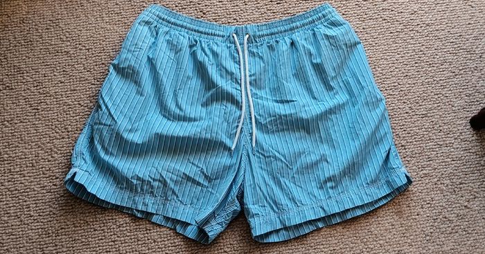 Blue/White Stripe Swim Shorts