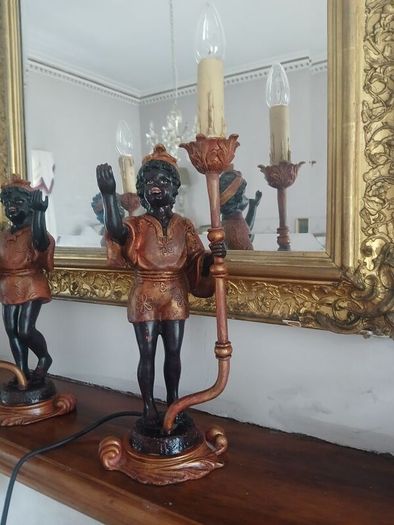 vintage blackamoor lamps