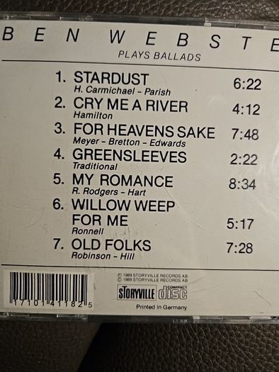 Ben Webster CD - Plays Ballads