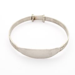 Childs Hand Engraved Silver Bangle