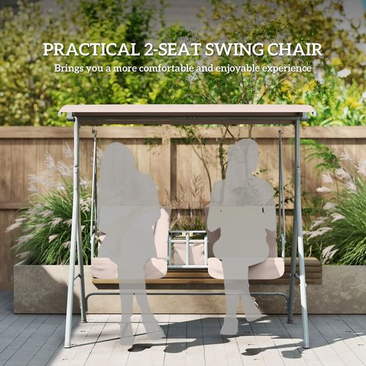 2 Seater Garden Swing Chair Patio Rocking Bench w/ Tilting Canopy