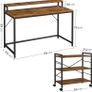 _Coumuter table, desk with monitor stand, with trolley, storage for documents, home office, study, industrial style, Image 3