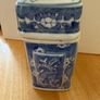 Vintage Asian Blue and White Lidded Ceramic Jar Image 2
