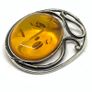 Art Nouveau silver brooch with Amber Image 2