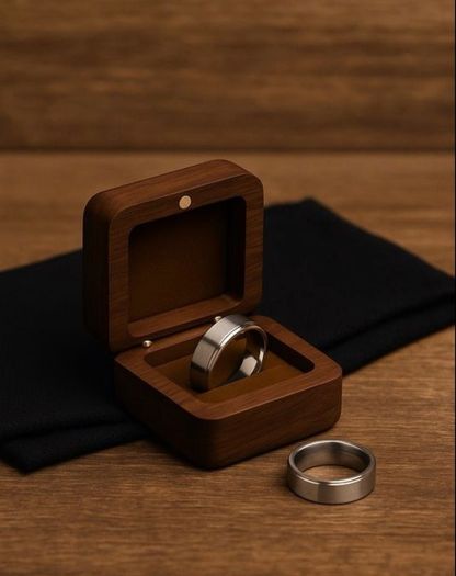 Wooden Ring Gift Box - Elegant Magnetic Closure