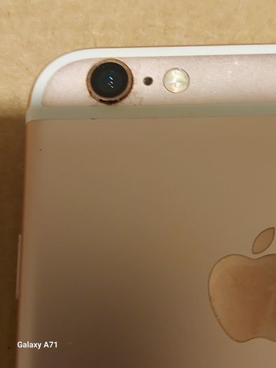 Apple Iphone 6s, White with Rose Gold Back, Damaged Display, excellent cosmetic condition, For Parts or Repair