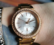 fossil Rose gold diamonte womens watch