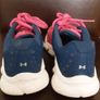 Trainer's/Girl's Under Armour Trainers/Size: 12.5  UK ..  31 EU .. Colour: Coral Pink and Navy with White Sole/NOW REDUCED Image 4