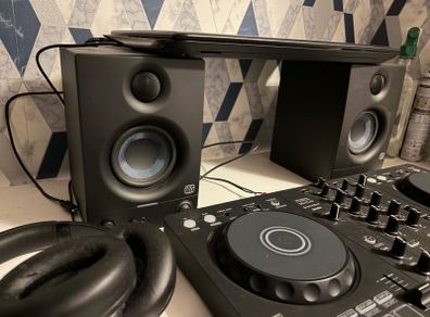 Pioneer DDJ FLX 4 With PreSonus Eris 3.5 Gen 2.
