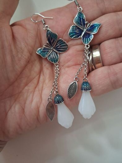 Silver butterfly earrings