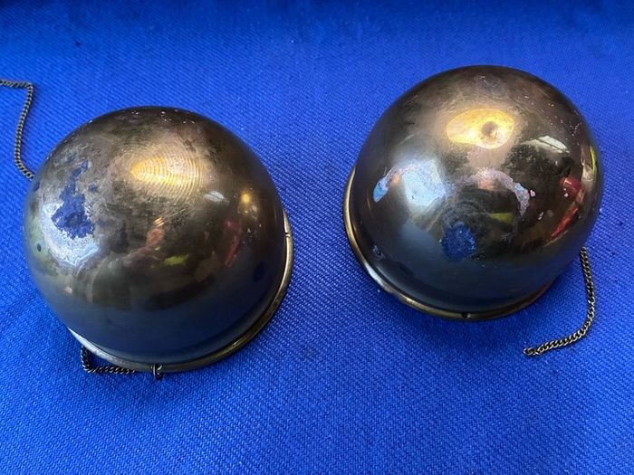 2 vintage brass planters