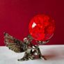 Crackle glass ball and metal angle base. Image 2