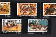 1990 Isle of Man Edwardian Postcards Commemorative Stamps on call card  (GPT - Magnetic)