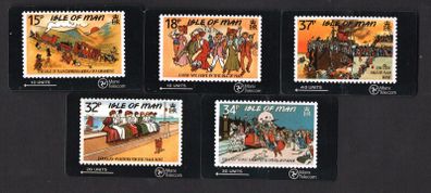 1990 Isle of Man Edwardian Postcards Commemorative Stamps on call card  (GPT - Magnetic)