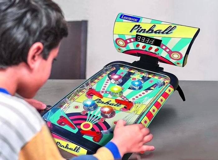 Electronic table pinball, Action and reflex game for children and family, LCD screen, light and sound effects