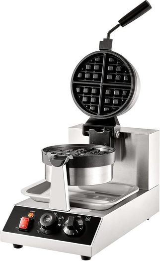 Commercial Belgian Waffle Maker 1300W Round Stainless Steel