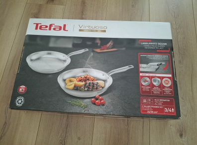 Tefal Virtuoso Premium Stainless Steel 2-Piece Pan Set, 24 + 28 cm