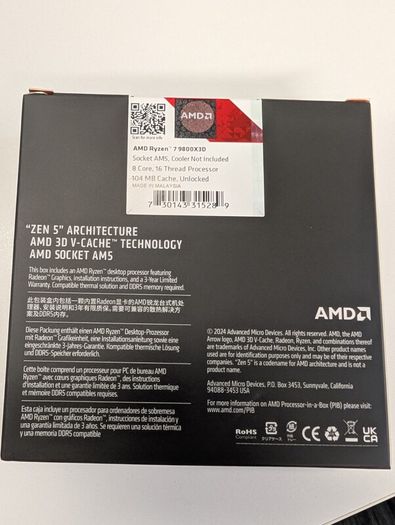 Processor AMD Ryzen 7 9800X3D
