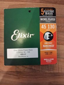 Elixir 5 String Nickle Plated 45 - 130