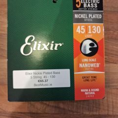 Elixir 5 String Nickle Plated 45 - 130