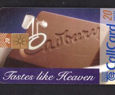 1997 Ireland 20 unit Cadbury "Tastes Like Heaven" (Gemplus) Call Card Used. Telecom Eireann Card Number 1182