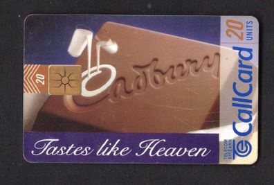 1997 Ireland 20 unit Cadbury "Tastes Like Heaven" (Gemplus) Call Card Used. Telecom Eireann Card Number 1182
