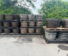 oak barrel planters