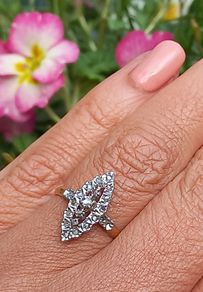 Antique Art Deco Marquise Diamond Ring 18ct Gold