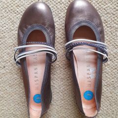 Bronze leather ballet flats / sneakerinas - new, no box