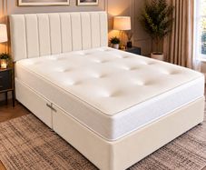 New cream 3ft single base headboard and mattress