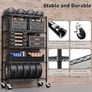 Steel Storage Shelving 5-Tier Utility Shelving Unit with Wheels, Steel Organizer Wire Rack for Home,Kitchen,Office,Garage, 45 x 120 x 192cm Image 5