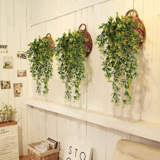 NEW SALE |  2 PCS Artificial Hanging Plants Plastic Plants Fake Plants for Indoors Trailing Plants for Hanging Baskets for Indoor Outdoor Garden Wedding Party Decoration