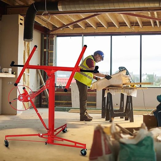 XXL Plate Lifter for Plasterboard Max. 290 cm Load Arm Width and 70 kg Load Capacity, 140-350 cm Working Height Adjustable