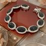 Natural Black Spinel Cambodian Zircon Halo Bracelet Image 5