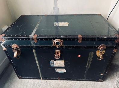 Vintage Holland America Line Steamer Trunk 1960s