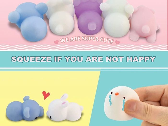 Mochi Squishy Toys - 24 Pcs Random Toy Animals - Mini Squishy Animal Toys Party Decoration Toys - Squishy Toys for Kids and Adults (Free postage)