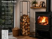Narrow Metal firewood shelf