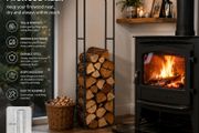 Narrow Metal firewood shelf