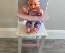 Dolls Wooden Highchair & Doll