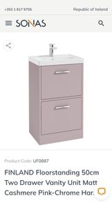 Sonas Finland Freestanding 50cm vanity unit Cashmere