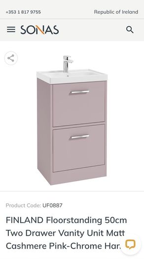 Sonas Finland Freestanding 50cm vanity unit Cashmere