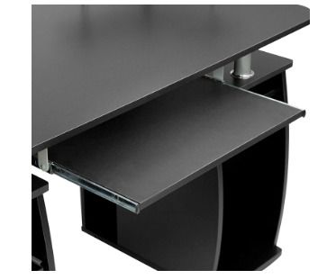 Computer Desk Office Table with Extendible Keyboard Shelf and Two Drawers Various Colour Black
